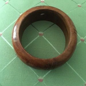 Gorgeous wood and brass bracelet from India.